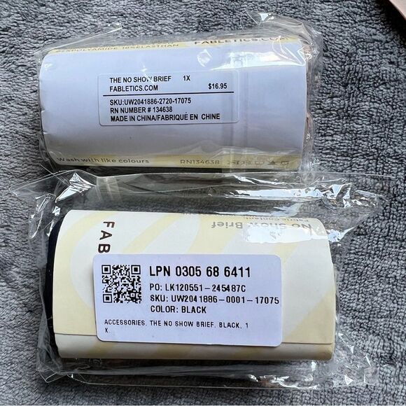 NEW LOT of 5 Sz 1X Fabletics The No Show Thong Briefs Beige and Black Underwear - Picture 7 of 10